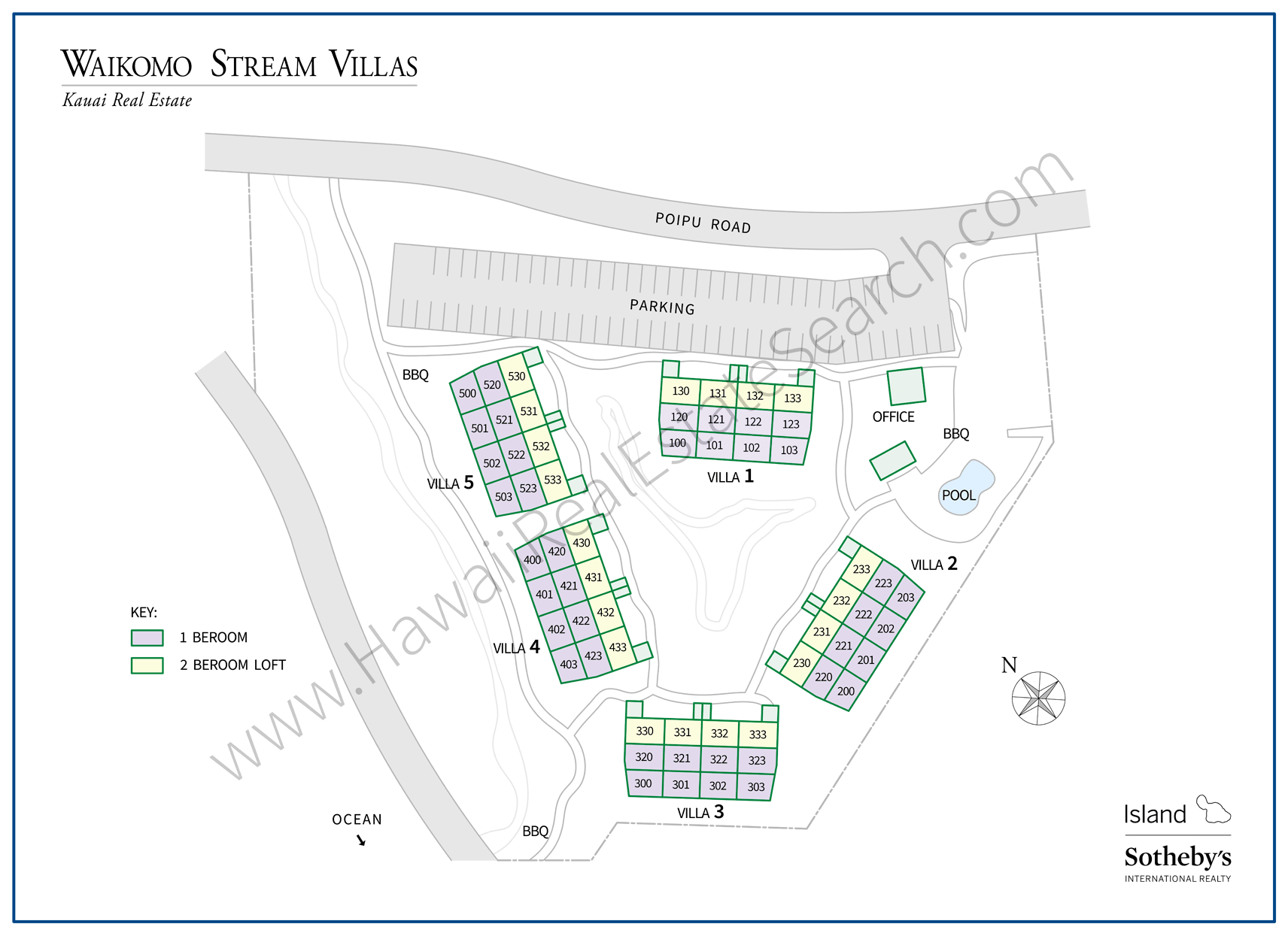 Waikomo Stream Villas Property Map